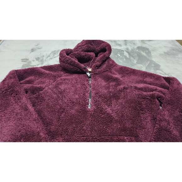 Victoria's Secret PINK Womens Small Plum 1/4 Zip Sherpa Pullover Hoodie Jacket - Picture 2 of 7